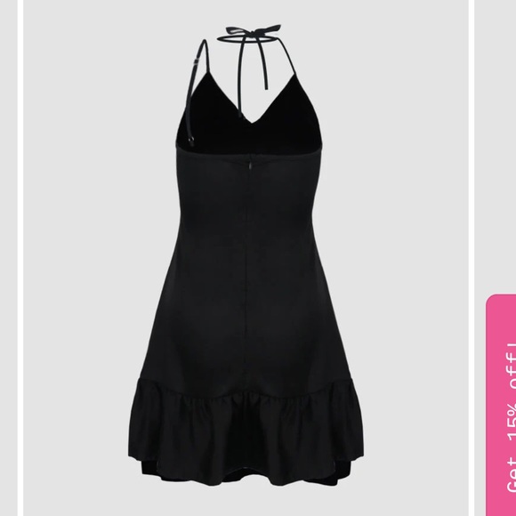 Black Silk Halter Dress with corset top - Picture 5 of 6